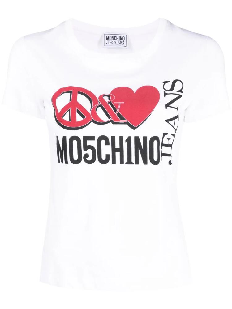 MOSCHINO JEANS logo-print cotton T-shirt - White Cover