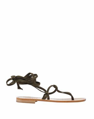 P. a.r. o.s. h. Woman Thong sandal Military green Goat skin Cover