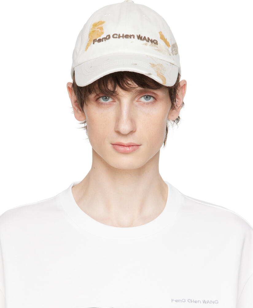 Feng Chen Wang Off-White Embroidered Cap Cover