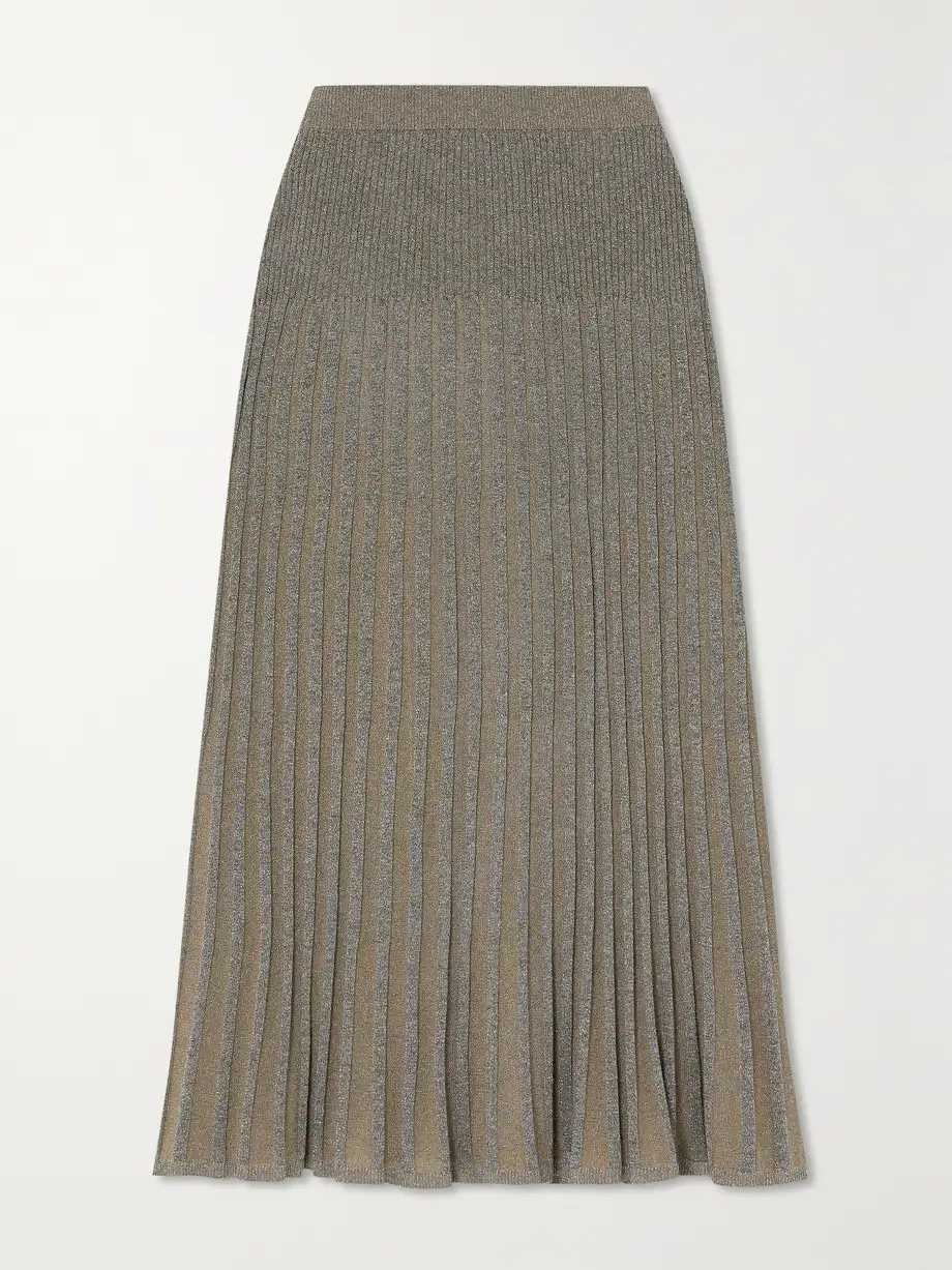 Joseph - Metallic Ribbed-knit Midi Skirt - x small Cover