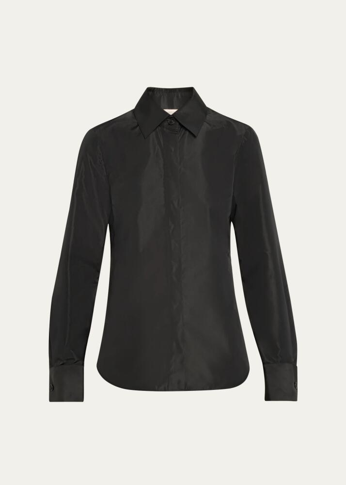 Lafayette 148 New York Button-Down Recycled Taffeta Blouse Cover