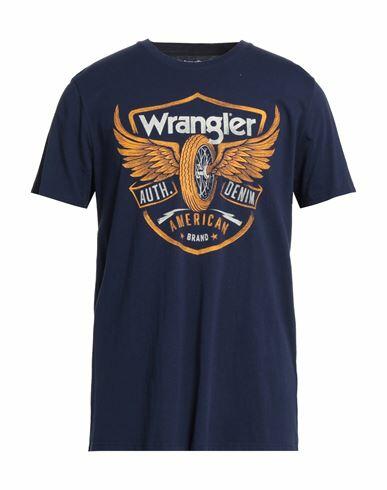 Wrangler Man T-shirt Midnight blue Cotton Cover