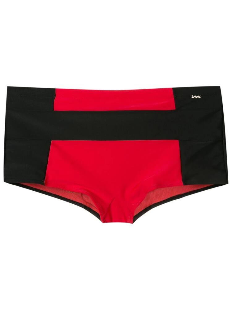 Amir Slama two-tone slip-on swim trunks - Black Cover