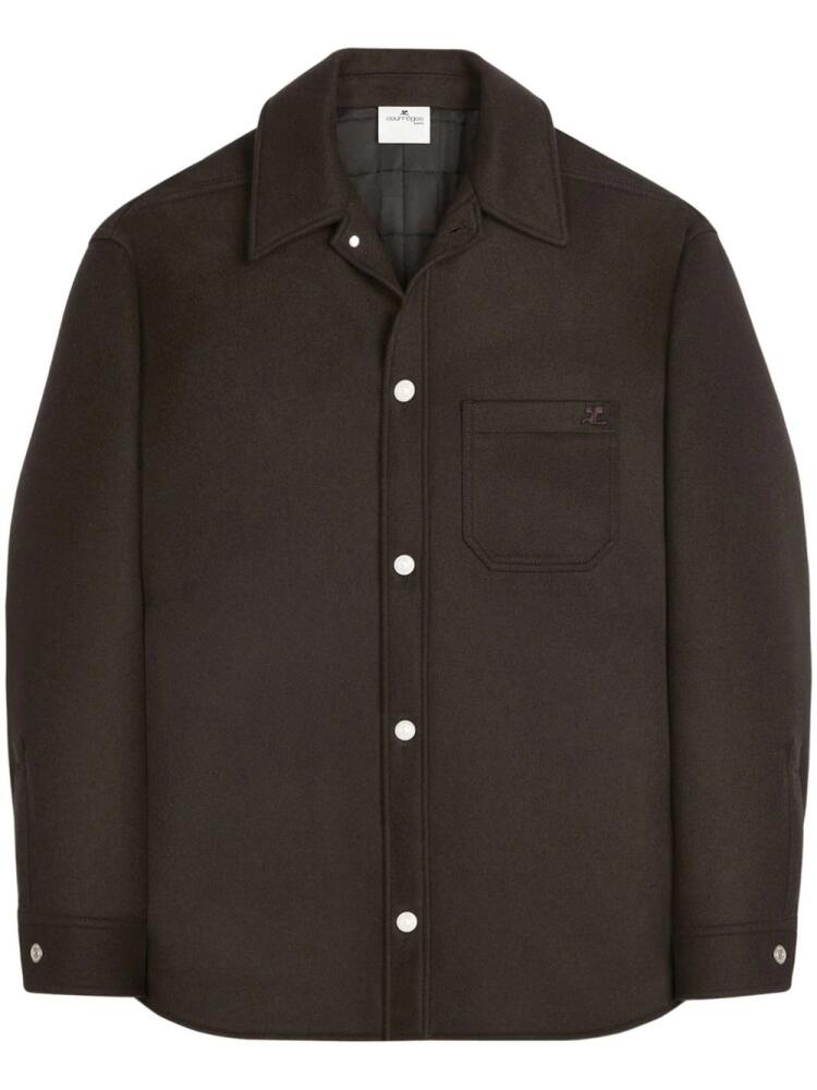 Courrèges wool blend overshirt - Brown Cover