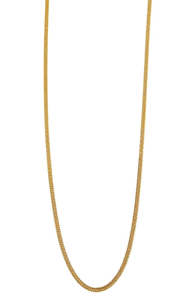 Argento Vivo Sterling Silver Flat Cable Chain Necklace in Gold Cover