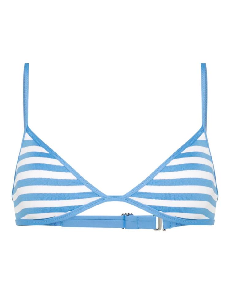 Polo Ralph Lauren striped piqué-weave bikini top - Blue Cover