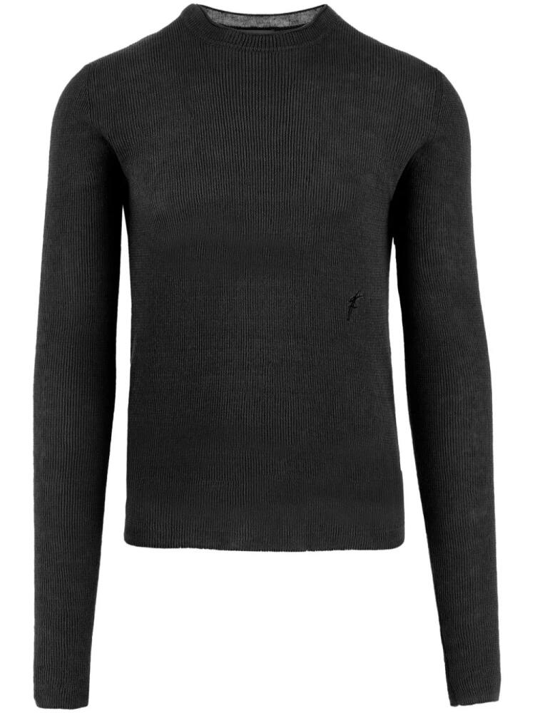 Ferragamo ribbed-knit linen jumper - Black Cover