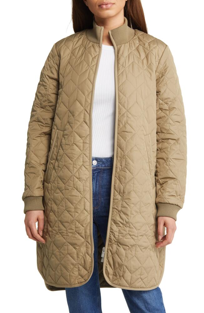 Ilse Jacobsen Isle Jacobsen Long Quilted Jacket in Sage Cover