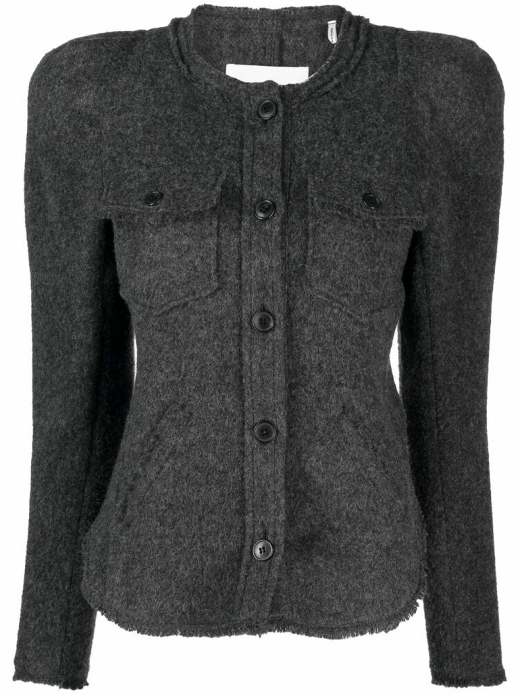 MARANT ÉTOILE shoulder-pads wool-blend cardigan - Grey Cover