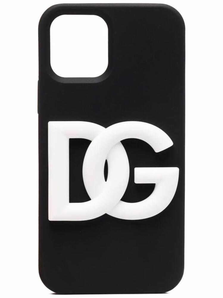 Dolce & Gabbana debossed-logo iPhone 12 Pro case - Black Cover