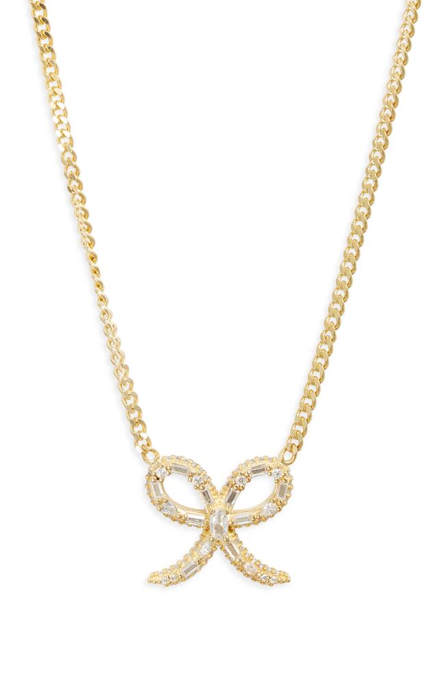 SHYMI Cubic Zirconia Ribbon Pendant Necklace in Gold Cover