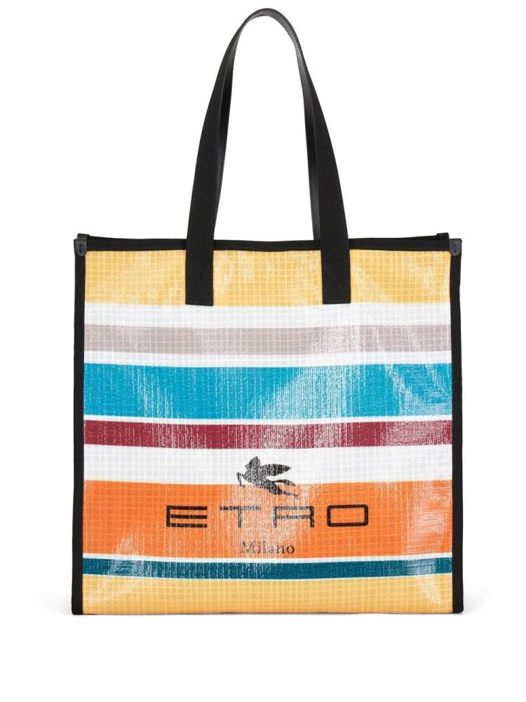 ETRO stripe-print tote bag - Yellow Cover