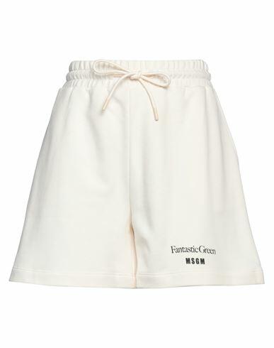 Msgm Woman Shorts & Bermuda Shorts Cream Organic cotton Cover