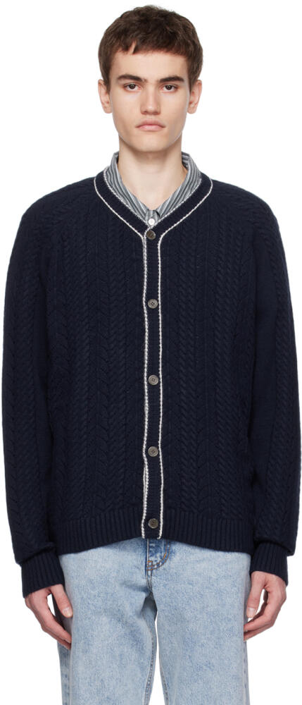 Dunst Navy Y-Neck Cardigan Cover