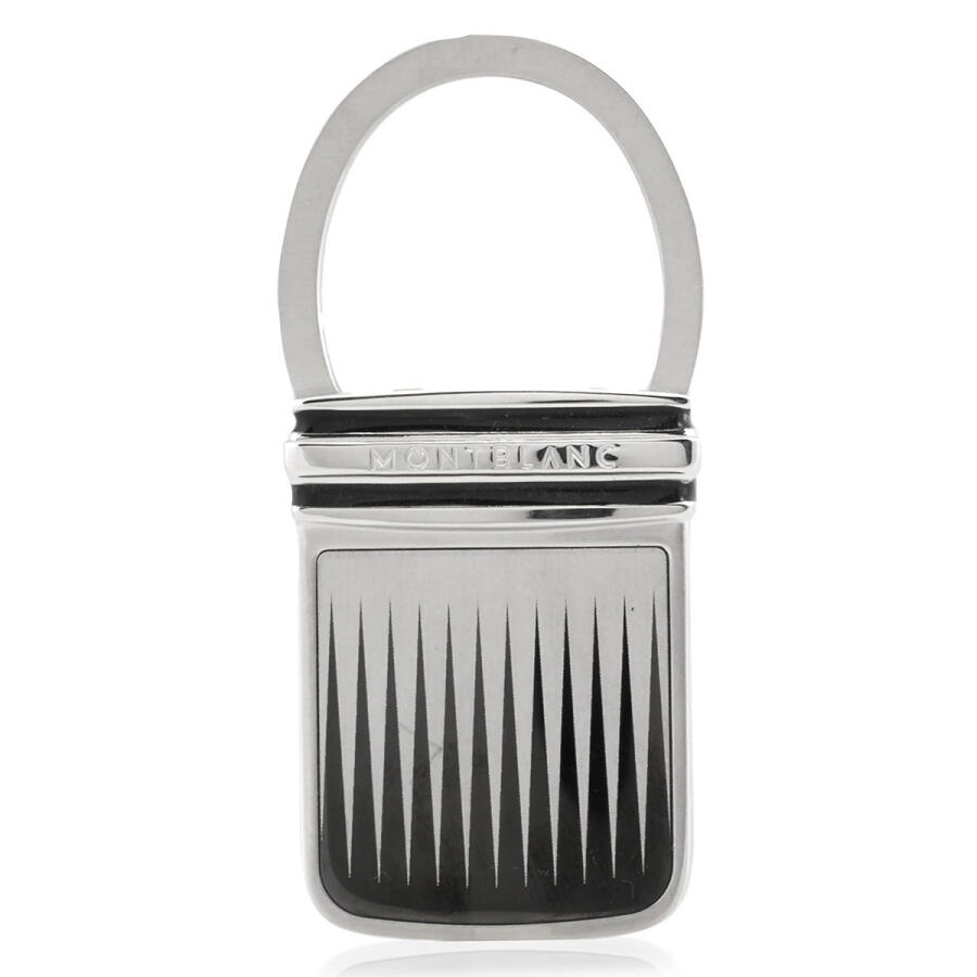 Montblanc Silver & Black Stainless Steel Key Chain Cover