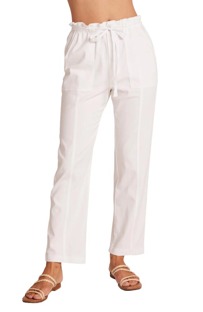 Bella Dahl Evi Ruffle Tie Belt Paperbag Waist Pants in White Cover