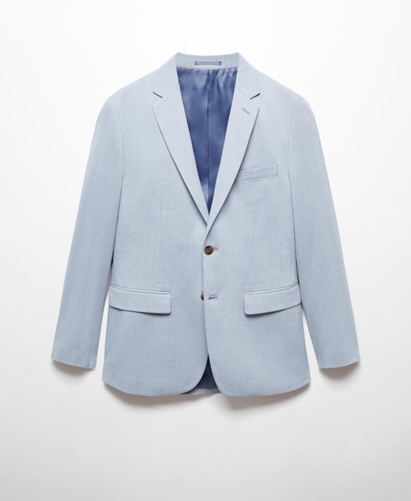 Mango Men's Super Slim-Fit Stretch Fabric Suit Blazer - Sky Blue Cover