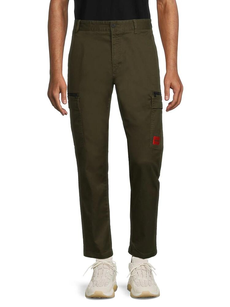 HUGO Men's Glian High Rise Cargo Pants - Dark Green Cover