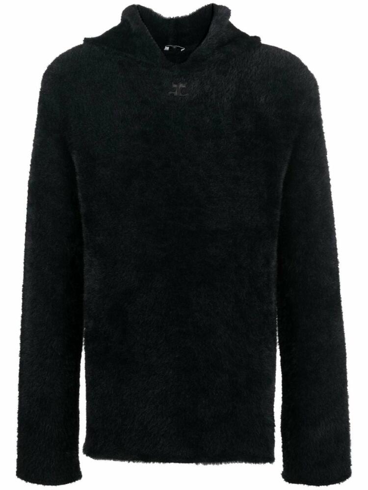 Courrèges faux-fur hoodie - Black Cover