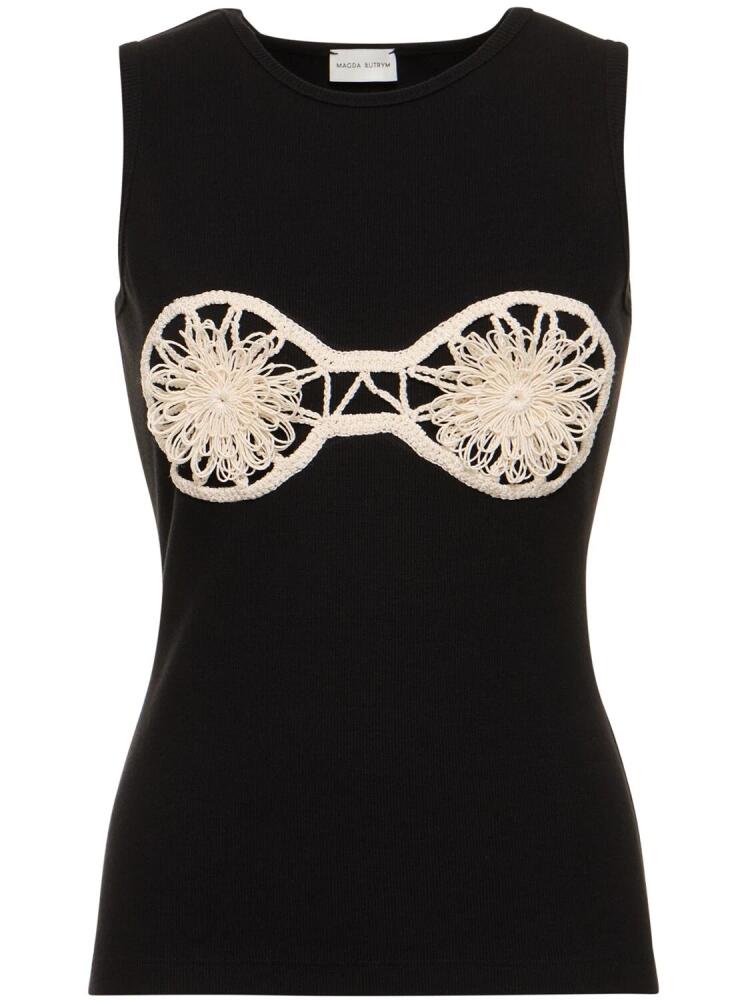 MAGDA BUTRYM Embellished Jersey Tank Top Cover