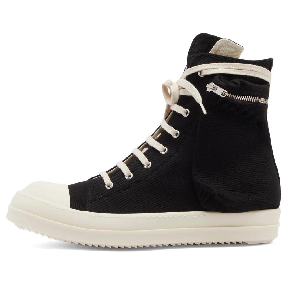 Rick Owens DRKSHDW Men's Cargo Sneakers in Black/Milk Cover