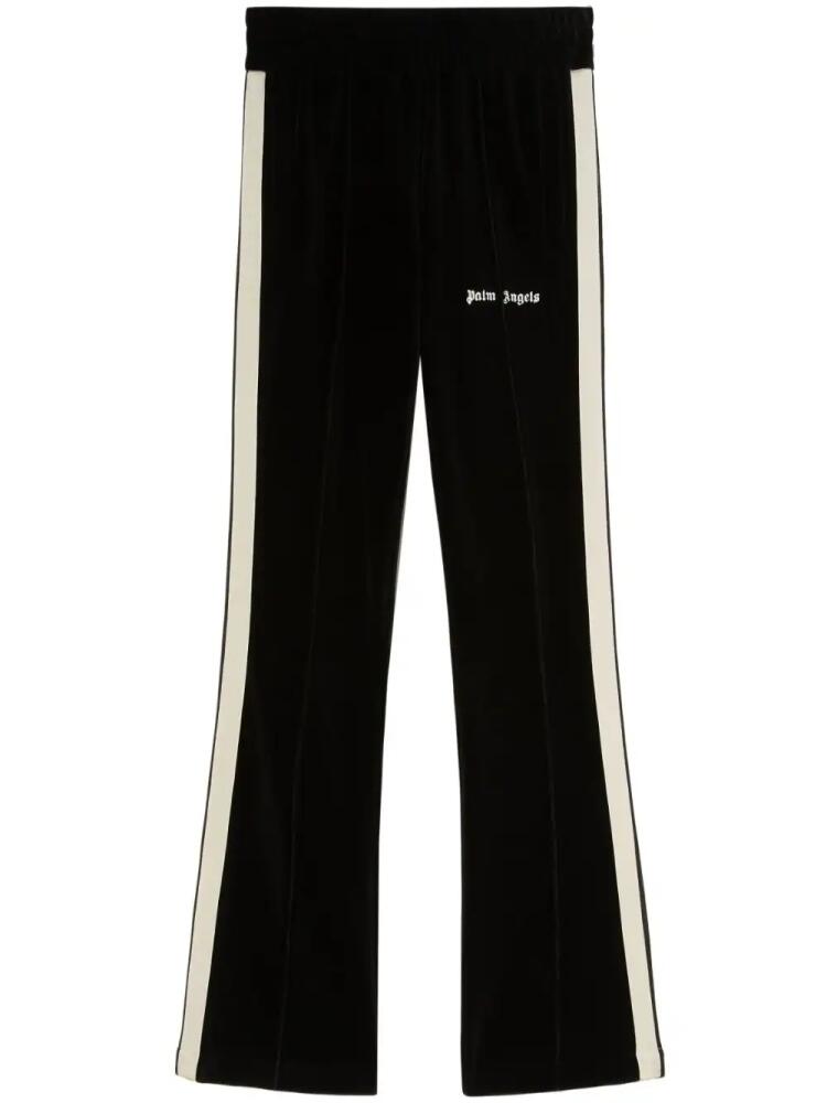 Palm Angels stripe-detail velvet track pants - Black Cover