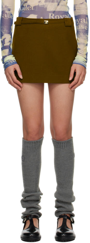 OPEN YY Khaki Belted Miniskirt Cover