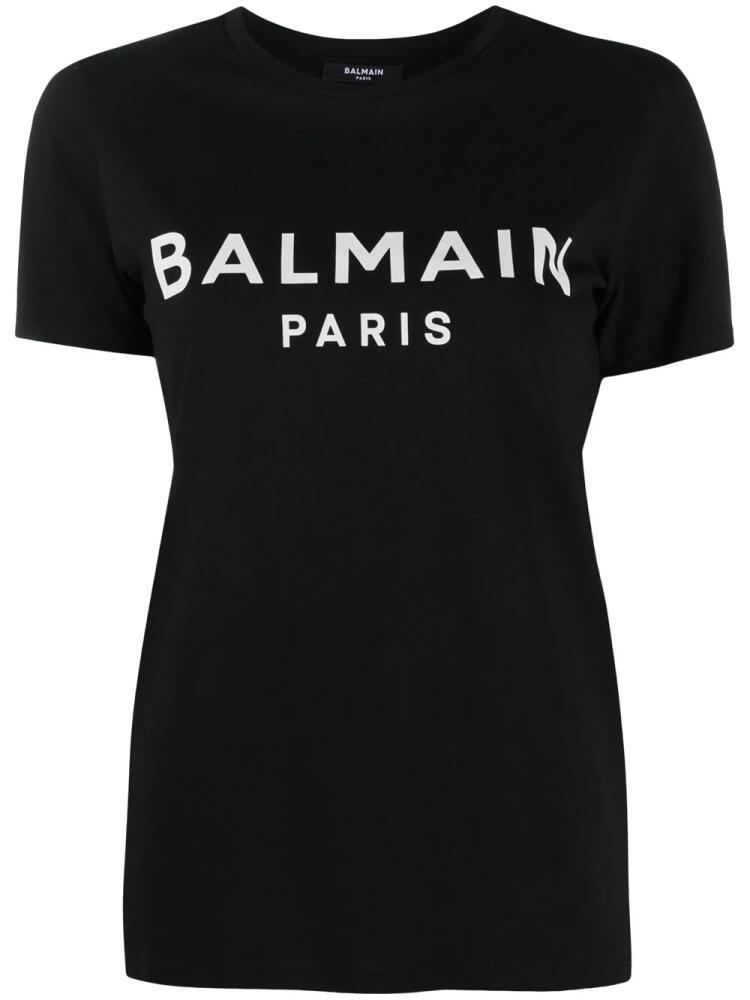 Balmain logo print T-shirt - Black Cover