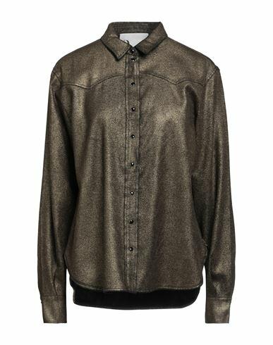 8pm Woman Shirt Gold Viscose, Polyester, Polyurethane Cover