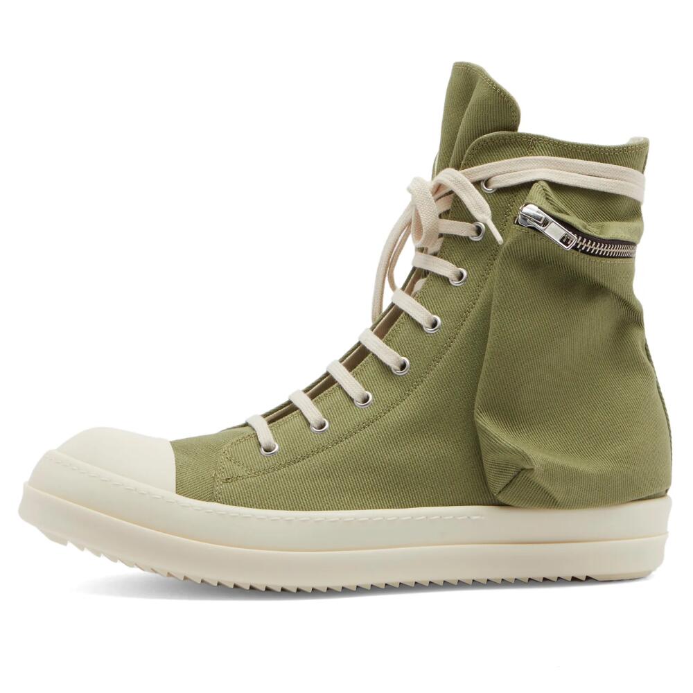 Rick Owens DRKSHDW Men's Cargo Sneakers in Sage/Milk Cover