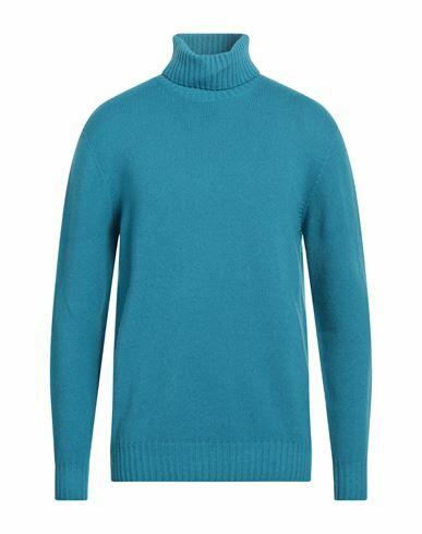 120% Lino Man Turtleneck Azure Cashmere, Virgin Wool Cover