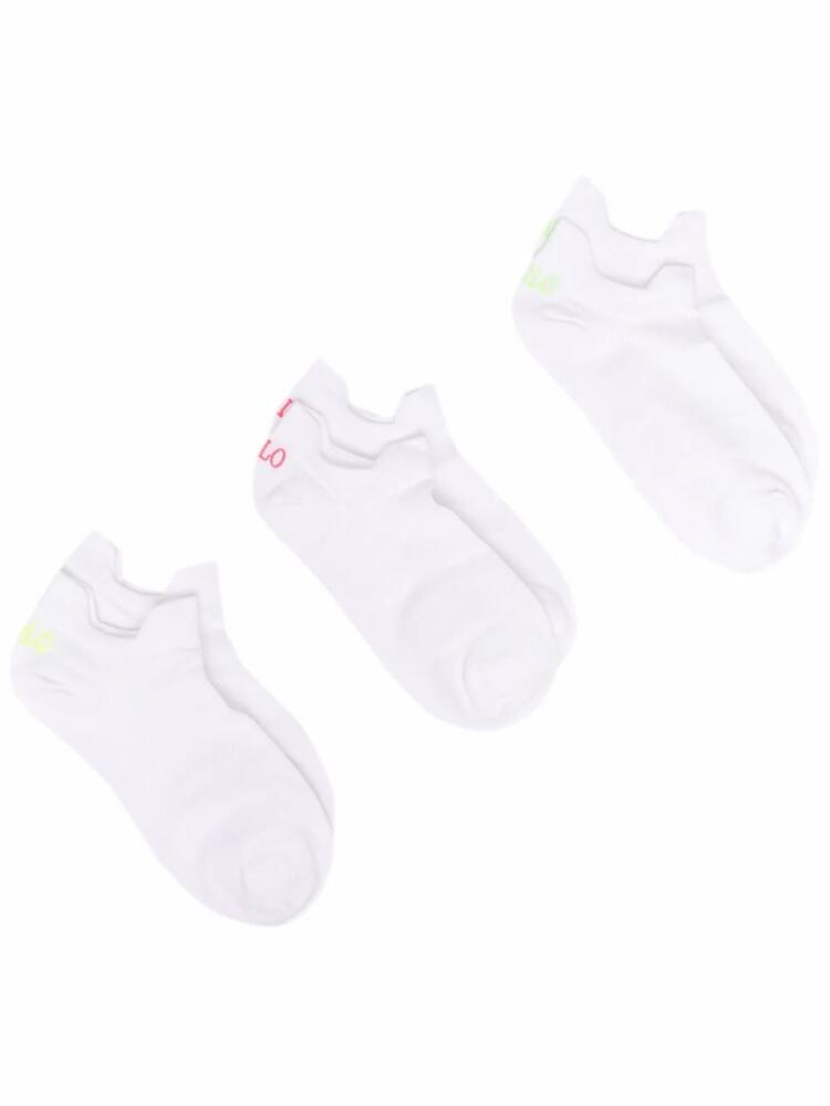 Polo Ralph Lauren logo-embroidered trainer socks - White Cover