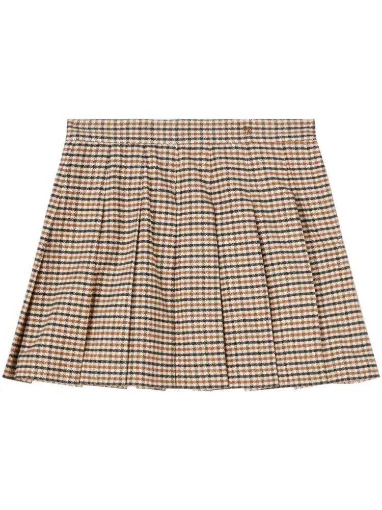 Palm Angels check-pattern pleated miniskirt - Neutrals Cover