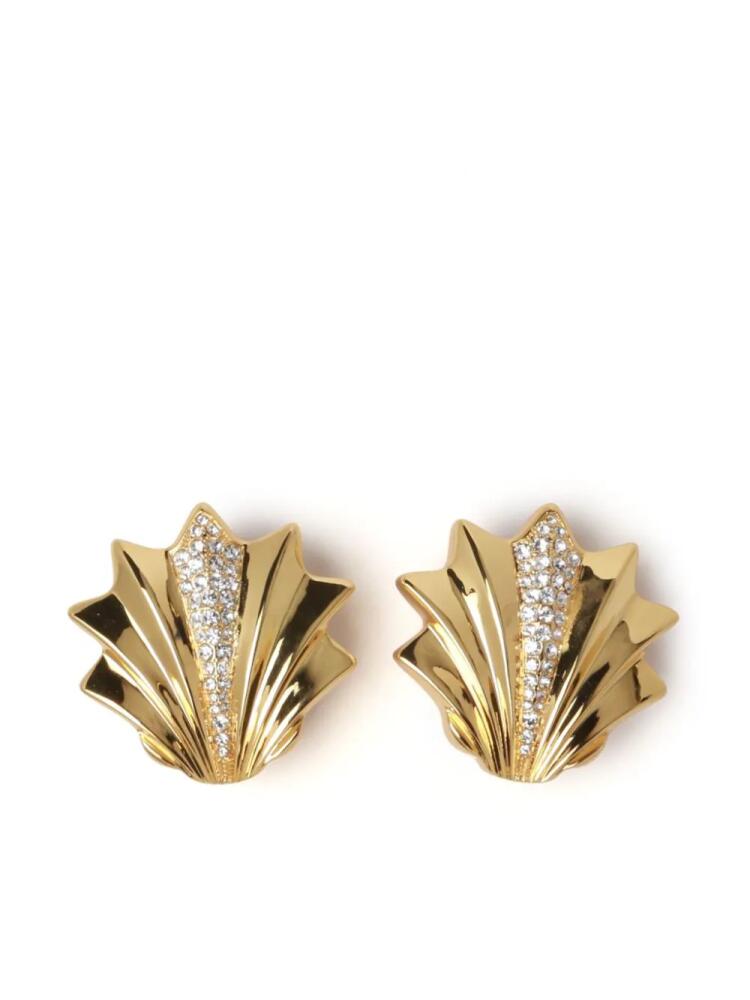 JULIETTA large Metal Shell clip-on earrings - Gold Cover