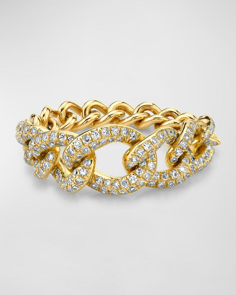 SHAY 18K Yellow Gold Gradual Pave Diamond Link Ring Cover