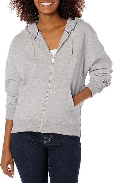 Champion Powerblend(r) Full Zip Hoodie (Oxford Gray) Women's Clothing Cover