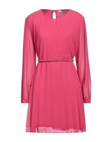 Kontatto Woman Mini dress Fuchsia Polyester, Viscose, Elastane Cover