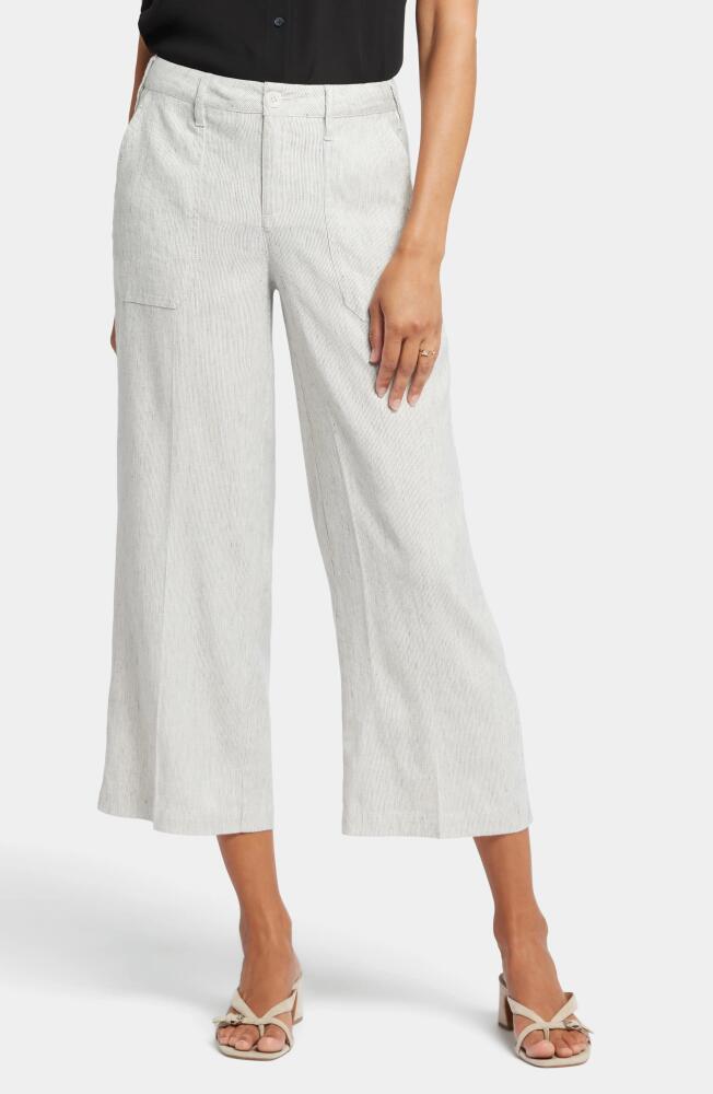 NYDJ Wide Leg Crop Pants in Slubby Stripe Cover