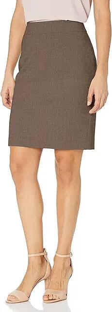 Calvin Klein Women's Petite Lux Straight Skirt (Heather Taupe) Women's Suits Sets Cover