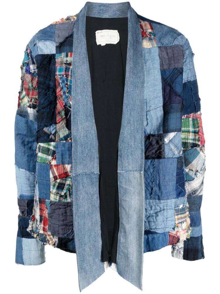 Greg Lauren patchwork-design denim jacket - Blue Cover