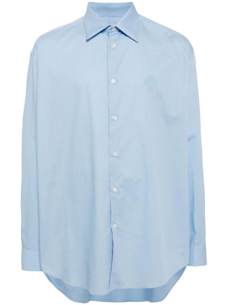 Bally classic collar curved hem shirt - Blue Cover