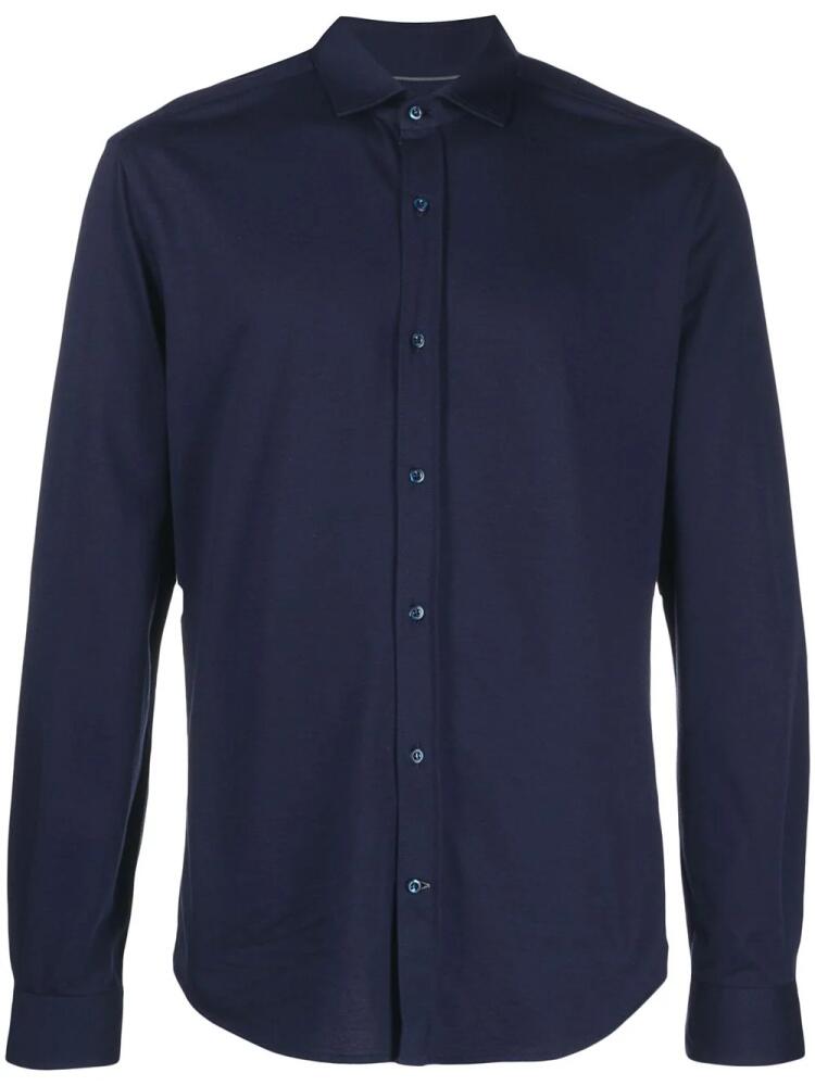 Brunello Cucinelli longsleeved curved hem shirt - Blue Cover