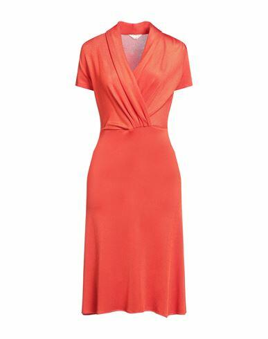 Siyu Woman Midi dress Red Viscose, Elastane Cover