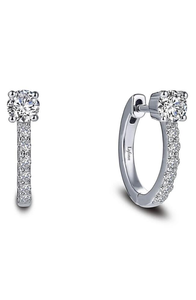 Lafonn Laffon Simulated Diamond Huggie Hoop Earrings in Silver/Clear Cover