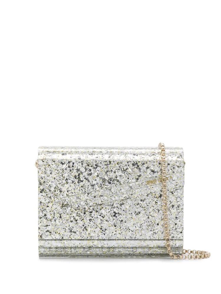 Jimmy Choo Candy glitter-detailing clutch - Silver Cover