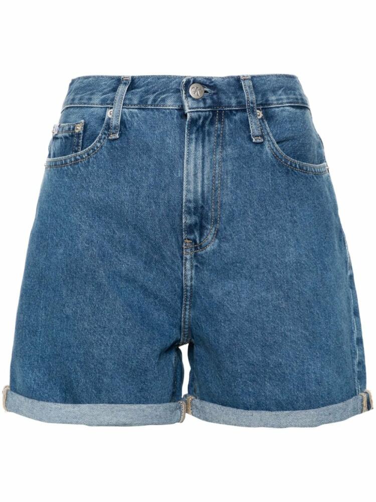 Calvin Klein Jeans high-rise denim shorts - Blue Cover