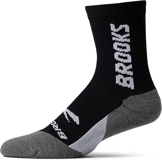 Brooks Ghost Crew Sock (Black/BR Crew) No Show Socks Shoes Cover