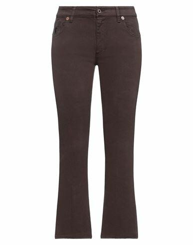 Avantgar Denim By European Culture Woman Pants Brown Cotton, Polyester, Rubber Cover