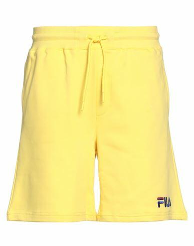 Fila Man Shorts & Bermuda Shorts Yellow Cotton, Polyester Cover