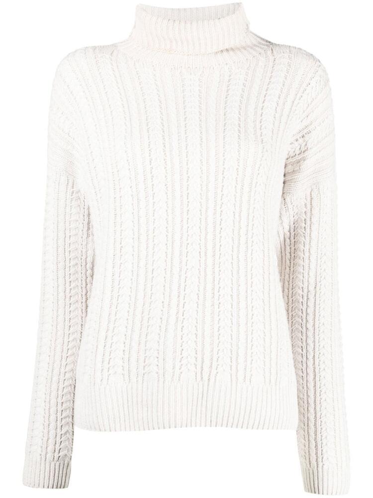 Eleventy ribbed-knit roll-neck jumper - White Cover